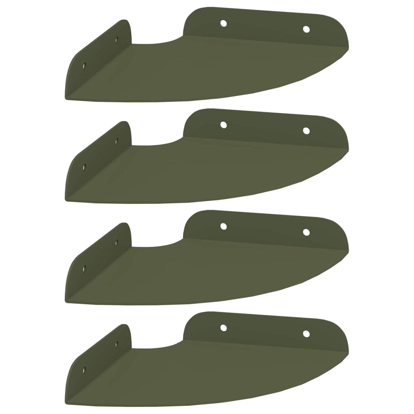 vidaXL Floating Shelf with Shelf 4 pcs Olive Green 15 x 15 x 2 cm