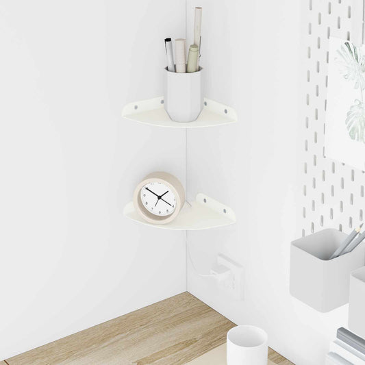 vidaXL Floating Shelf with Shelf 2 pcs White 15 x 15 x 2 cm
