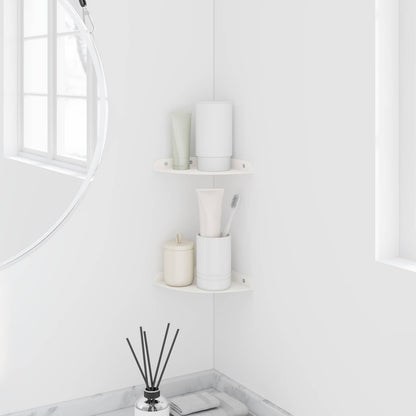 vidaXL Floating Shelf with Shelf 2 pcs White 15 x 15 x 2 cm