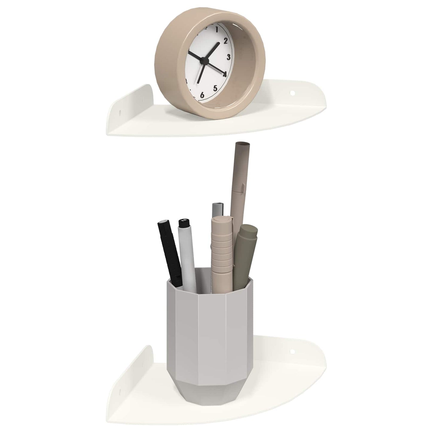 vidaXL Floating Shelf with Shelf 2 pcs White 15 x 15 x 2 cm