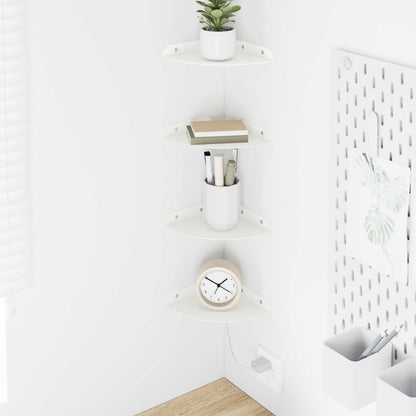 vidaXL Floating Shelf with Shelf 4 pcs White 15 x 15 x 2 cm