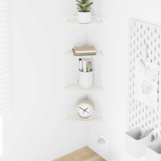 vidaXL Floating Shelf with Shelf 4 pcs White 15 x 15 x 2 cm