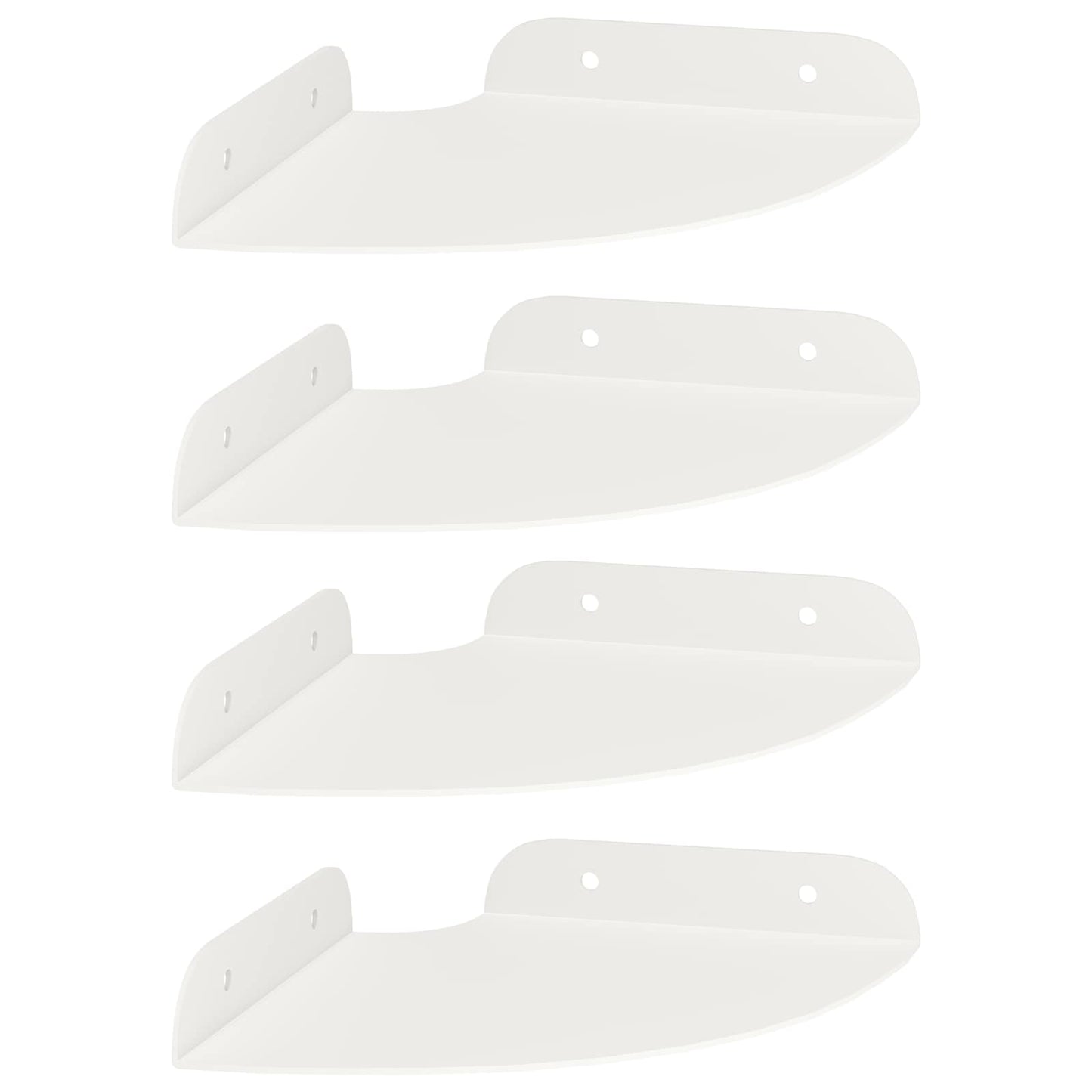 vidaXL Floating Shelf with Shelf 4 pcs White 15 x 15 x 2 cm