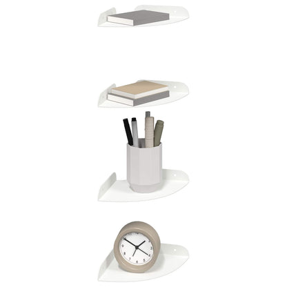 vidaXL Floating Shelf with Shelf 4 pcs White 15 x 15 x 2 cm