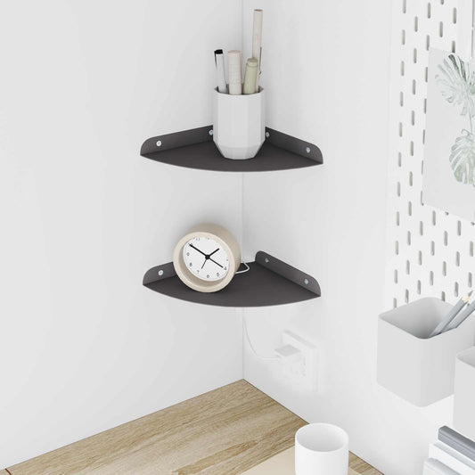 vidaXL Floating Shelf with Shelf 2 pcs Black 18 x 18 x 2 cm