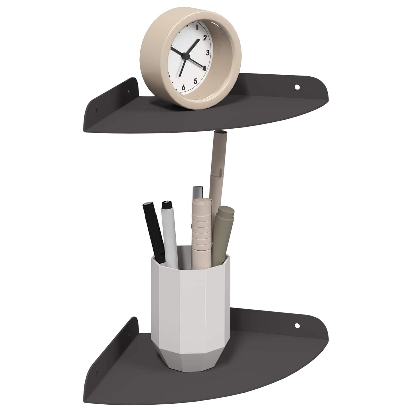 vidaXL Floating Shelf with Shelf 2 pcs Black 18 x 18 x 2 cm