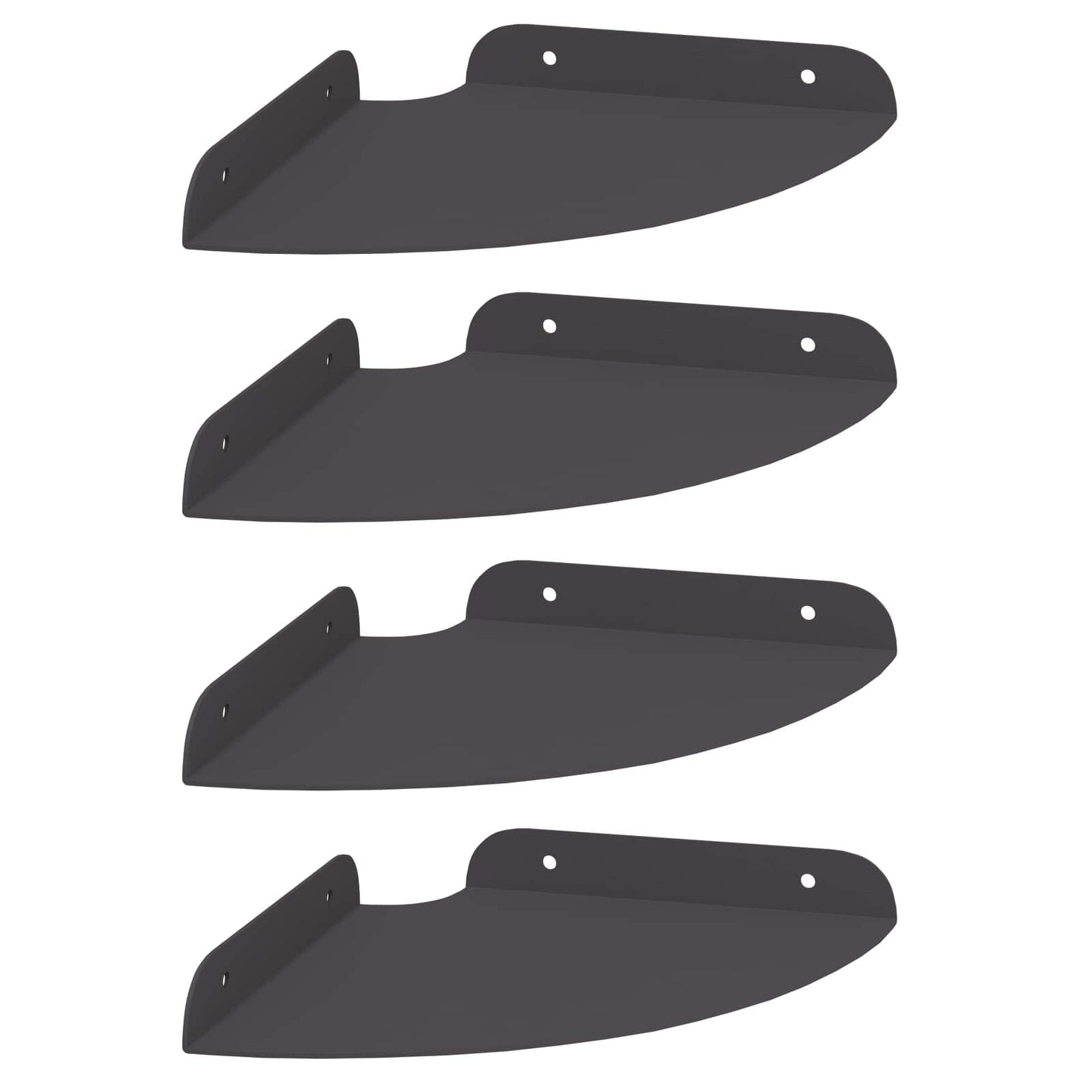 vidaXL Floating Shelf with Shelf 4 pcs Black 18 x 18 x 2 cm