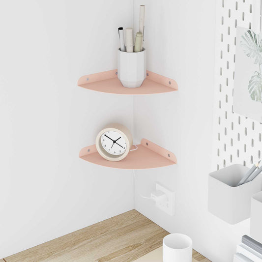 vidaXL Floating Shelf with Shelf 2 pcs Pink 18 x 18 x 2 cm