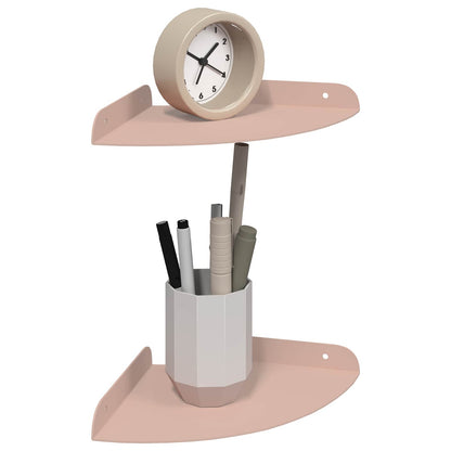 vidaXL Floating Shelf with Shelf 2 pcs Pink 18 x 18 x 2 cm