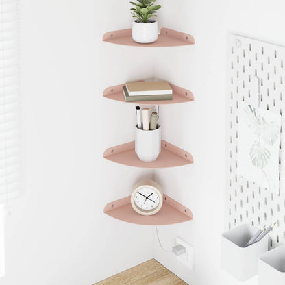 vidaXL Floating Shelf with Shelf 4 pcs Pink 18 x 18 x 2 cm