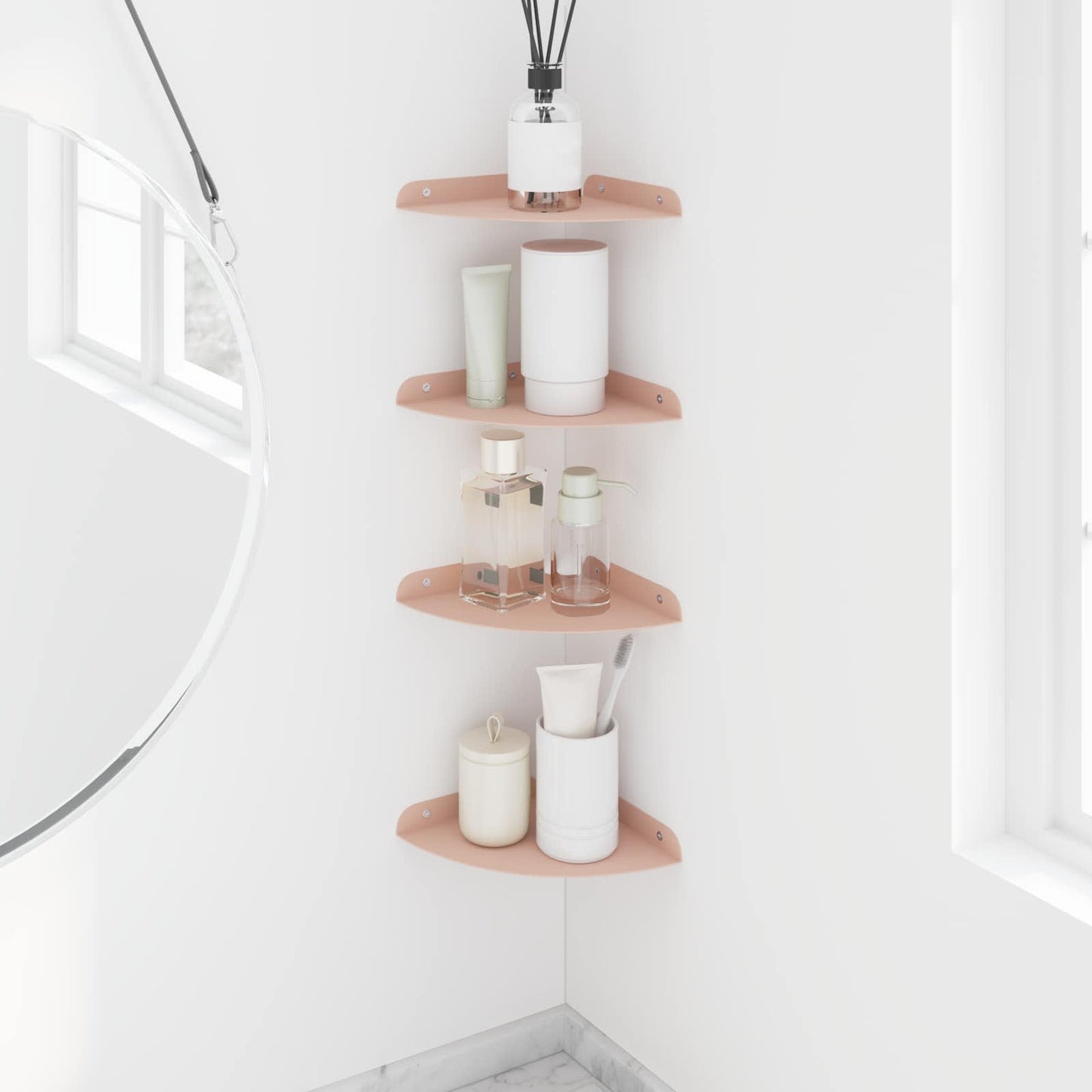 vidaXL Floating Shelf with Shelf 4 pcs Pink 18 x 18 x 2 cm
