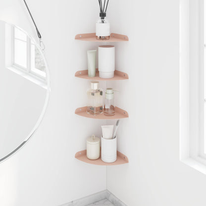 vidaXL Floating Shelf with Shelf 4 pcs Pink 18 x 18 x 2 cm