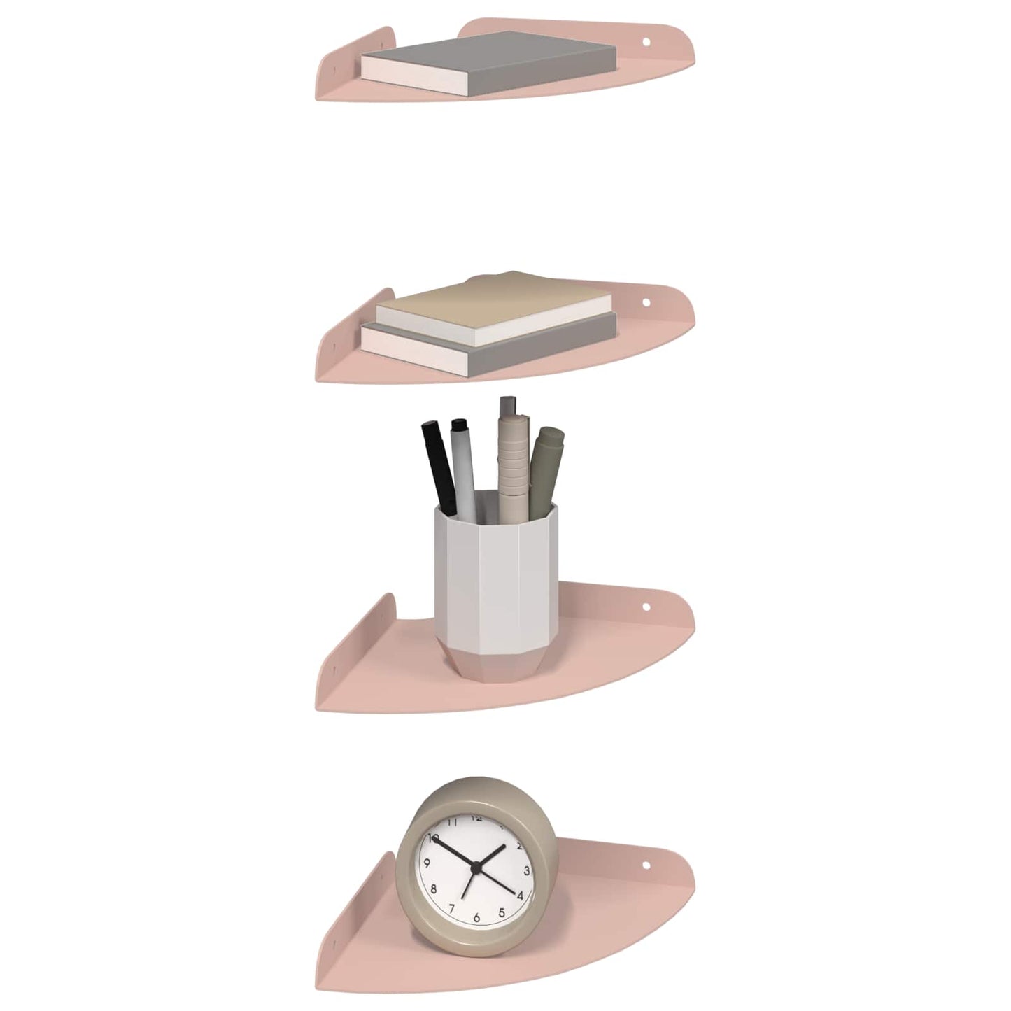 vidaXL Floating Shelf with Shelf 4 pcs Pink 18 x 18 x 2 cm