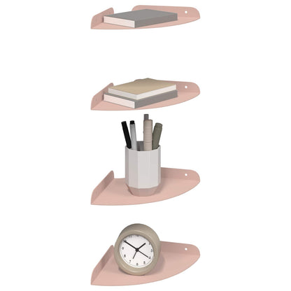 vidaXL Floating Shelf with Shelf 4 pcs Pink 18 x 18 x 2 cm
