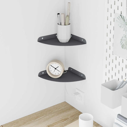 vidaXL Floating Shelf with Shelf 2 pcs Anthracite 18 x 18 x 2 cm