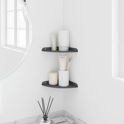 vidaXL Floating Shelf with Shelf 2 pcs Anthracite 18 x 18 x 2 cm