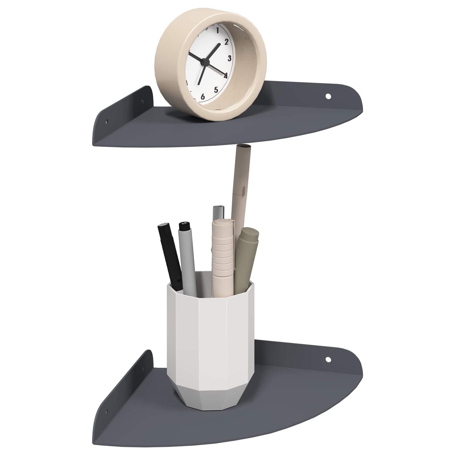 vidaXL Floating Shelf with Shelf 2 pcs Anthracite 18 x 18 x 2 cm