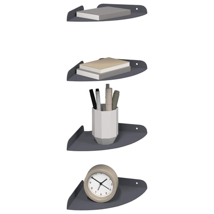 vidaXL Floating Shelf with Shelf 4 pcs Anthracite 18 x 18 x 2 cm