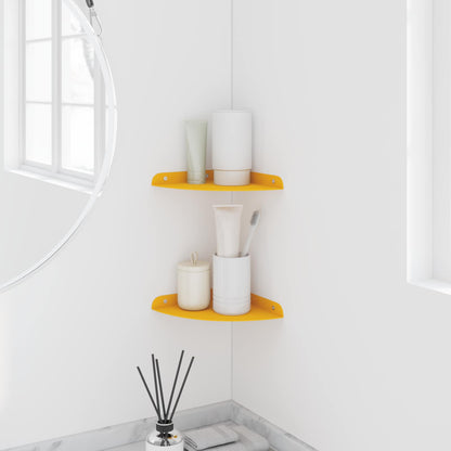 vidaXL Floating Shelf with Shelf 2 pcs Mustard Yellow 18 x 18 x 2 cm