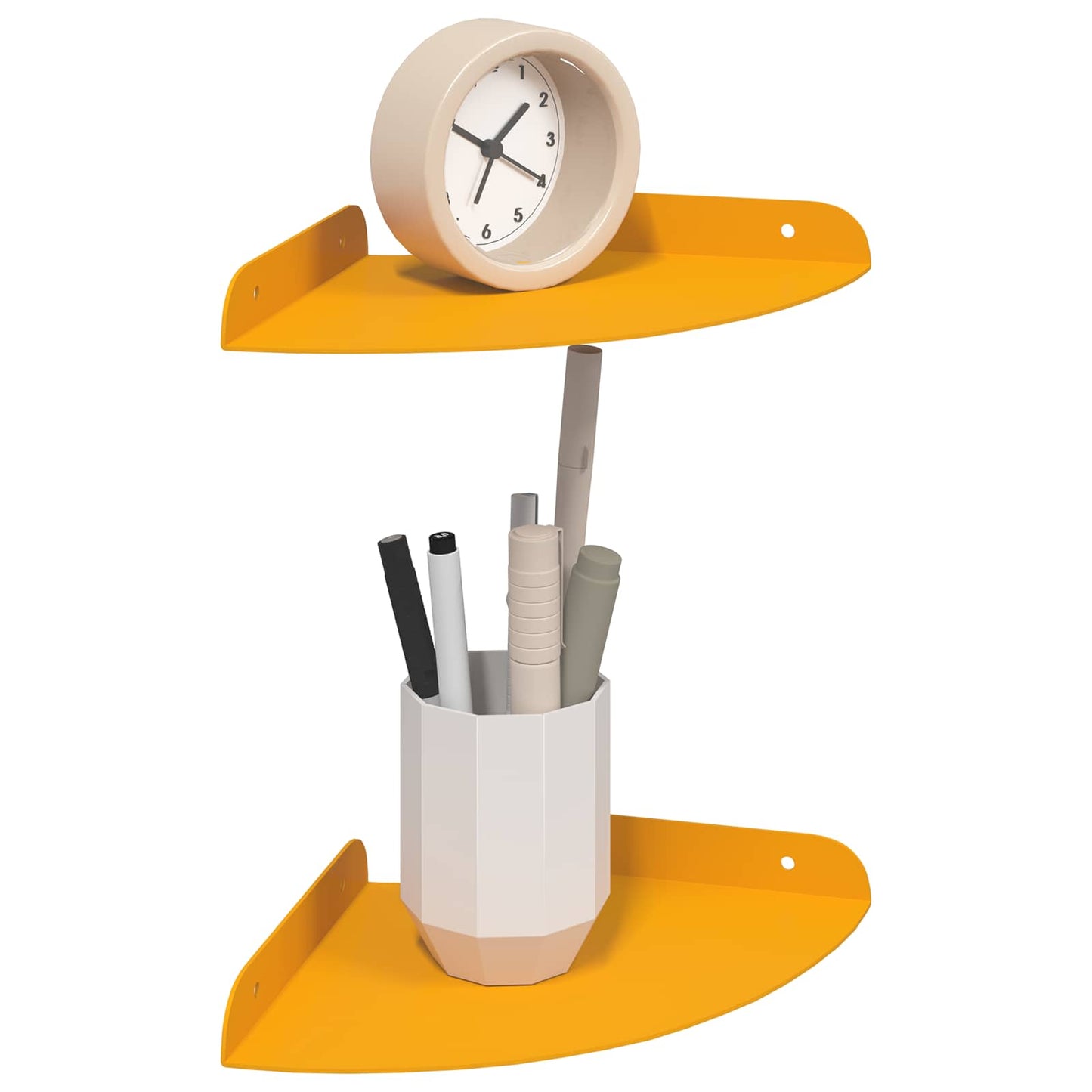 vidaXL Floating Shelf with Shelf 2 pcs Mustard Yellow 18 x 18 x 2 cm