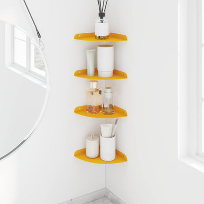 vidaXL Floating Shelf with Shelf 4 pcs Mustard Yellow 18 x 18 x 2 cm