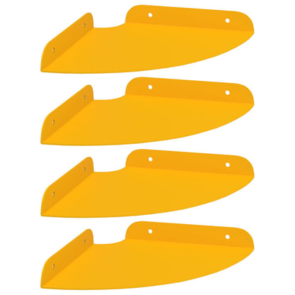 vidaXL Floating Shelf with Shelf 4 pcs Mustard Yellow 18 x 18 x 2 cm