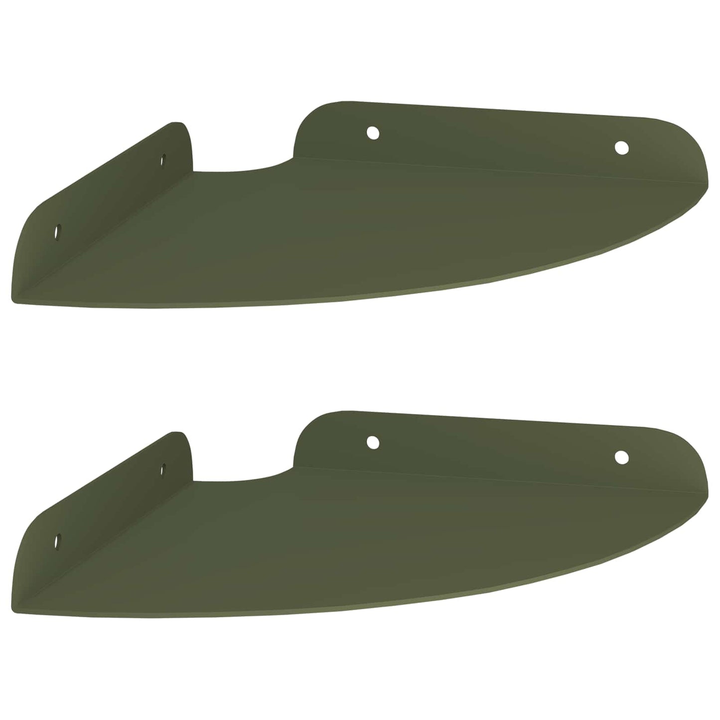 vidaXL Floating Shelf with Shelf 2 pcs Olive Green 18 x 18 x 2 cm