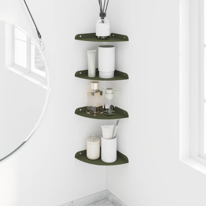 vidaXL Floating Shelf with Shelf 4 pcs Olive Green 18 x 18 x 2 cm