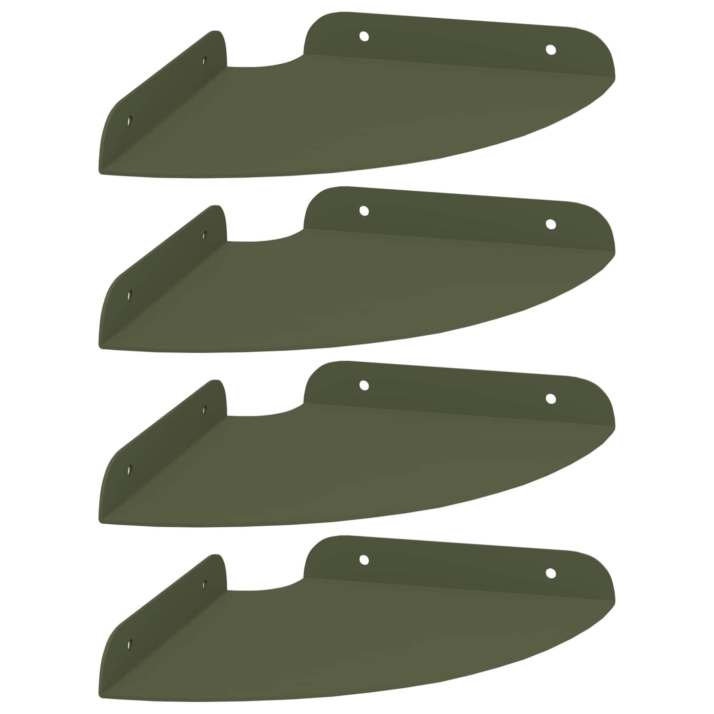 vidaXL Floating Shelf with Shelf 4 pcs Olive Green 18 x 18 x 2 cm