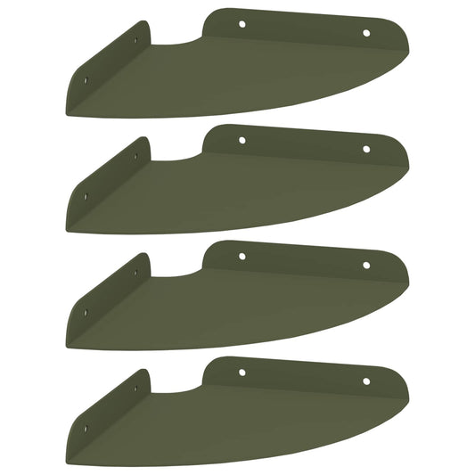 vidaXL Floating Shelf with Shelf 4 pcs Olive Green 18 x 18 x 2 cm