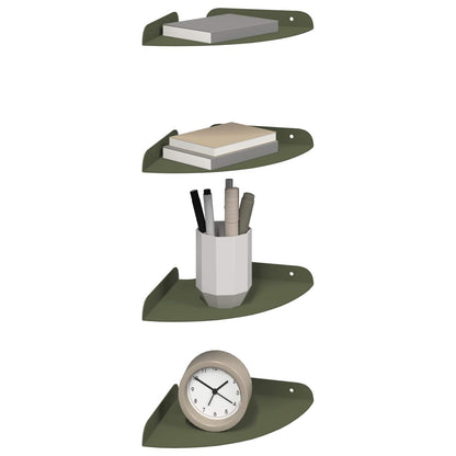 vidaXL Floating Shelf with Shelf 4 pcs Olive Green 18 x 18 x 2 cm
