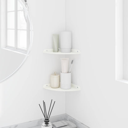 vidaXL Floating Shelf with Shelf 2 pcs White 18 x 18 x 2 cm
