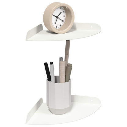 vidaXL Floating Shelf with Shelf 2 pcs White 18 x 18 x 2 cm