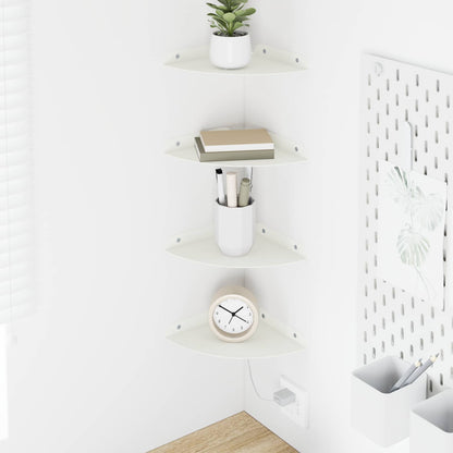 vidaXL Floating Shelf with Shelf 4 pcs White 18 x 18 x 2 cm