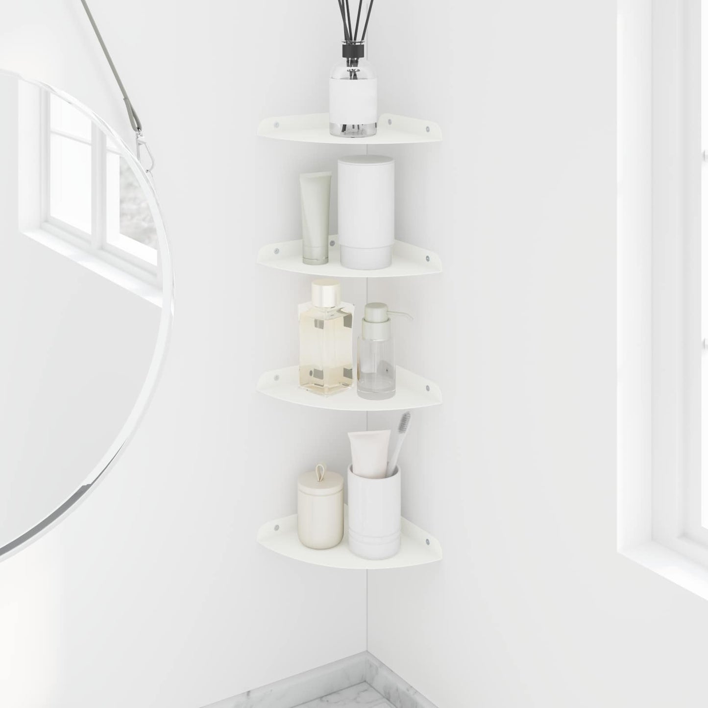 vidaXL Floating Shelf with Shelf 4 pcs White 18 x 18 x 2 cm