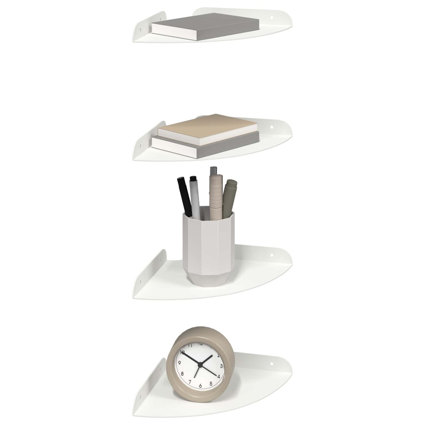 vidaXL Floating Shelf with Shelf 4 pcs White 18 x 18 x 2 cm
