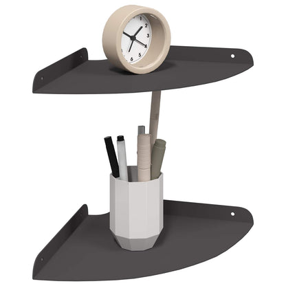 vidaXL Corner Floating Shelf with Shelf 2 pcs Black 24 x 24 x 2 cm