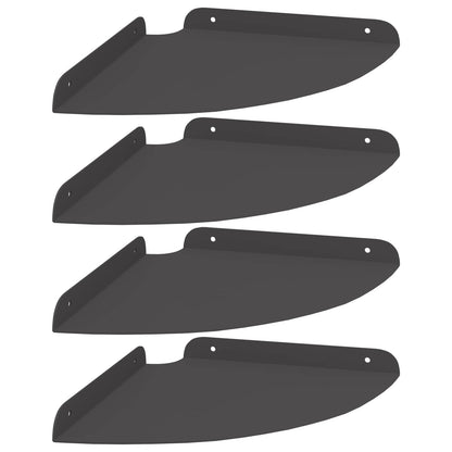 vidaXL Floating Shelf with Shelf 4 pcs Black 24 x 24 x 2 cm