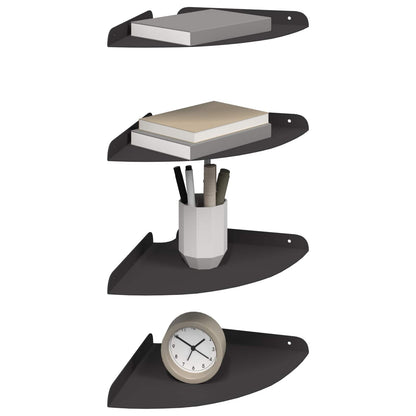 vidaXL Floating Shelf with Shelf 4 pcs Black 24 x 24 x 2 cm