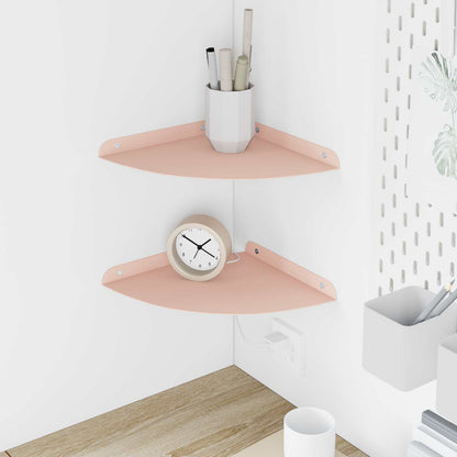 vidaXL Floating Shelf with Shelf 2 pcs Pink 24 x 24 x 2 cm