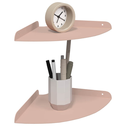 vidaXL Floating Shelf with Shelf 2 pcs Pink 24 x 24 x 2 cm