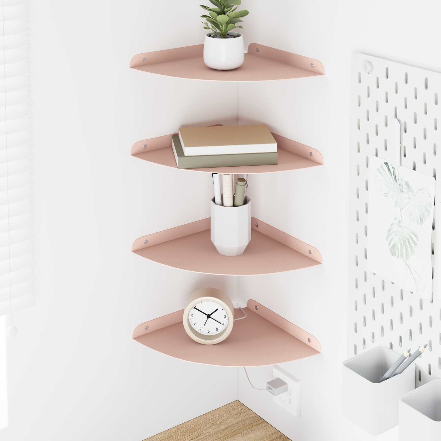 vidaXL Floating Shelf with Shelf 4 pcs Pink 24 x 24 x 2 cm