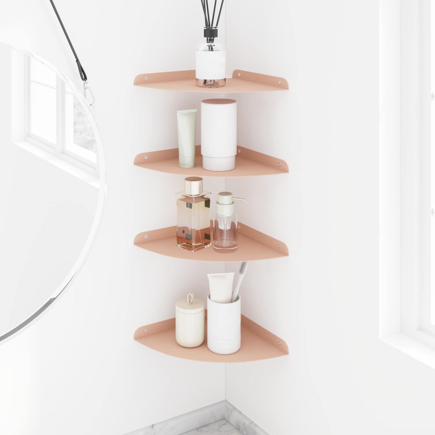 vidaXL Floating Shelf with Shelf 4 pcs Pink 24 x 24 x 2 cm