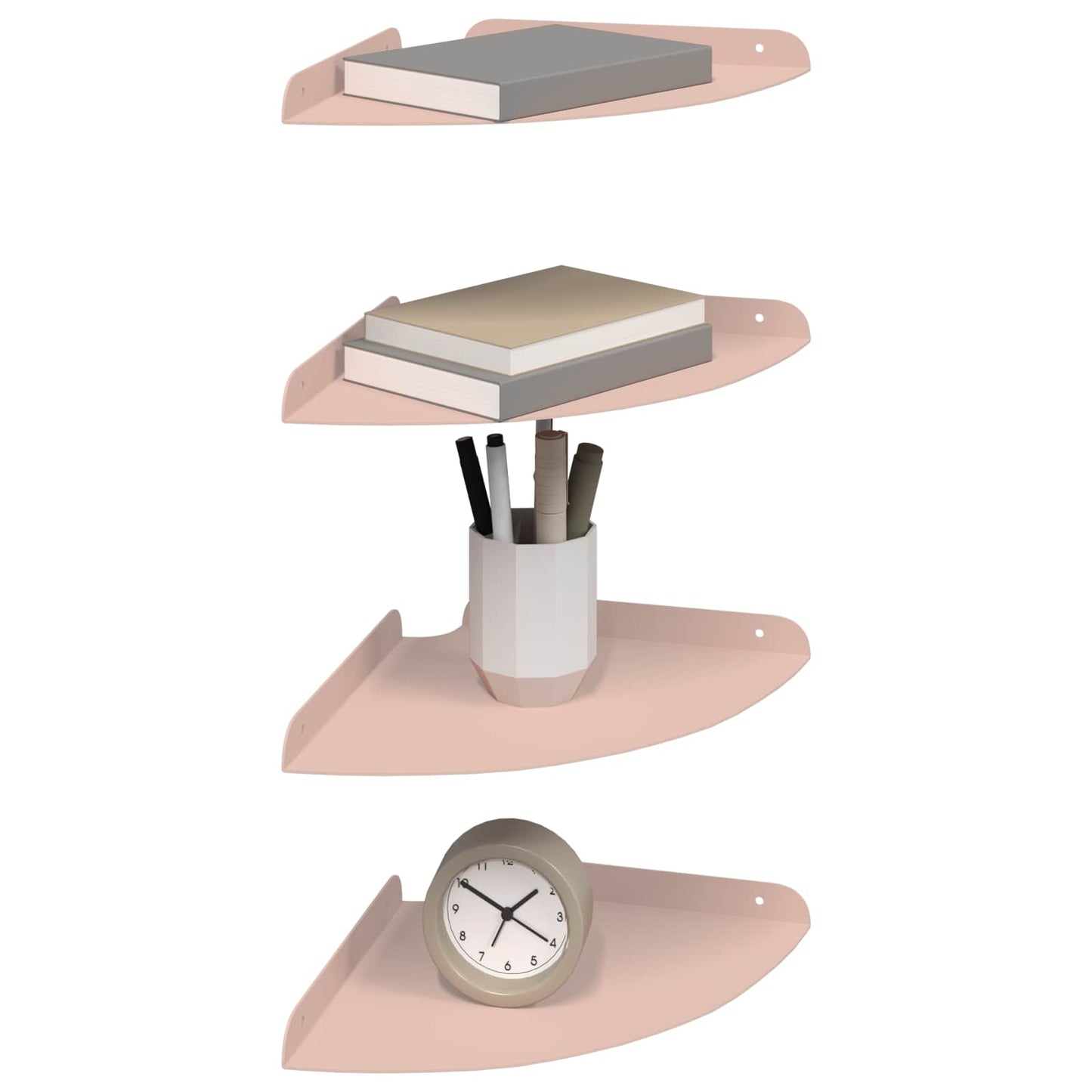 vidaXL Floating Shelf with Shelf 4 pcs Pink 24 x 24 x 2 cm