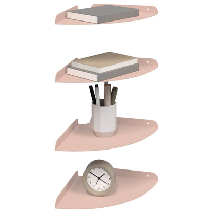 vidaXL Floating Shelf with Shelf 4 pcs Pink 24 x 24 x 2 cm
