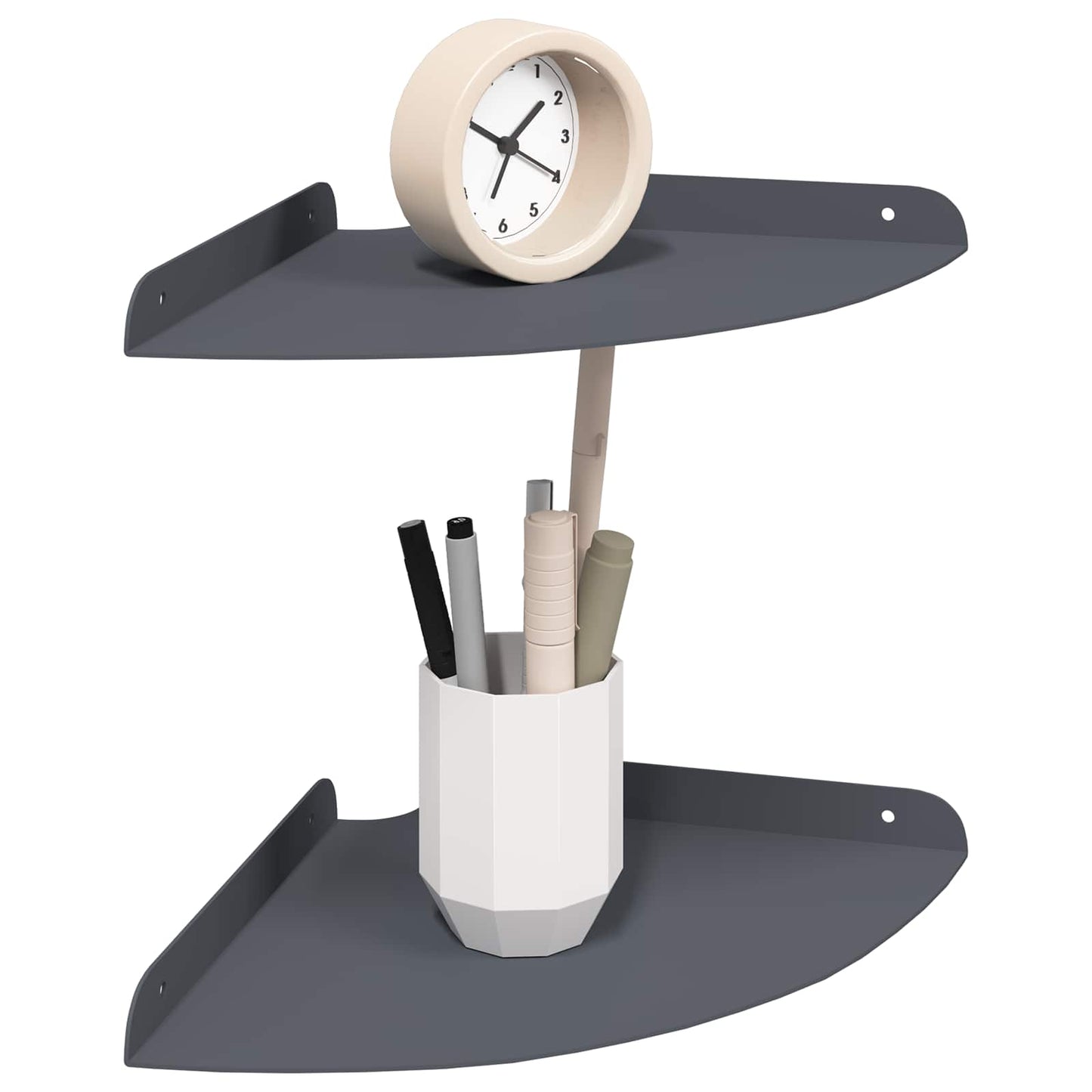 vidaXL Floating Shelf with Shelf 2 pcs Anthracite 24 x 24 x 2 cm
