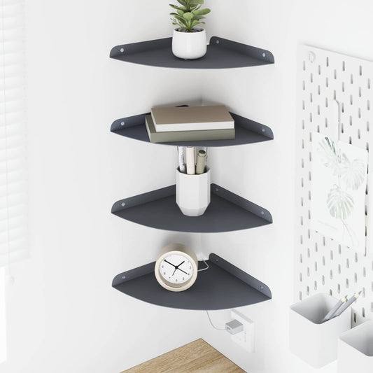 vidaXL Floating Shelf with Shelf 4 pcs Anthracite 24 x 24 x 2.3 cm