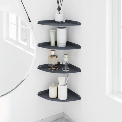 vidaXL Floating Shelf with Shelf 4 pcs Anthracite 24 x 24 x 2.3 cm