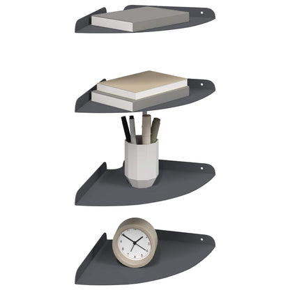 vidaXL Floating Shelf with Shelf 4 pcs Anthracite 24 x 24 x 2.3 cm