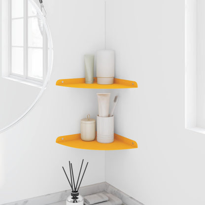 vidaXL Floating Shelf with Shelf 2 pcs Mustard Yellow 24 x 24 x 2 cm